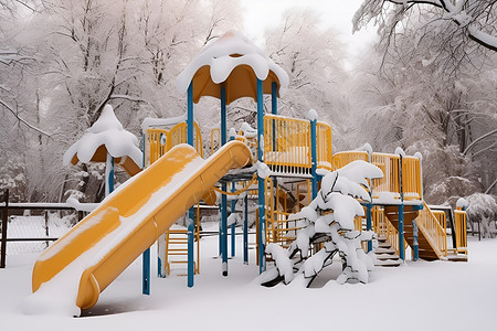 冬季户外的乐园背景图片
