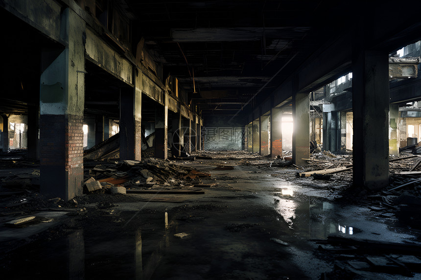 一座废弃的仓库图片