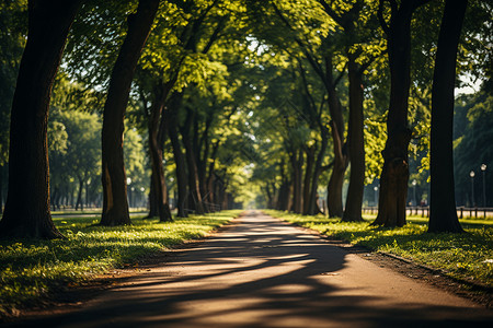 洒在道路上的阳光背景图片