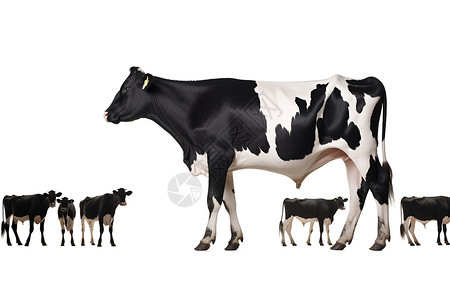 黑白相间的奶牛背景图片