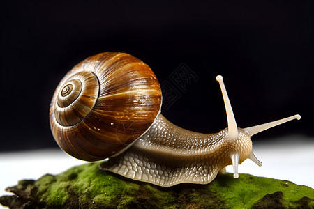 蜗牛爬行素材可爱爬行的蜗牛背景