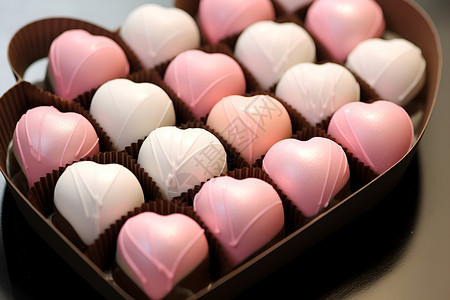 心形食物素材心形的巧克力糖果背景