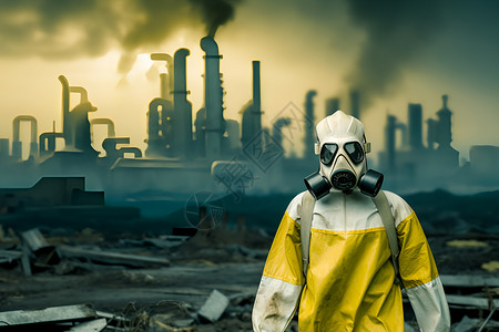 被污染的肺被污染的工厂背景