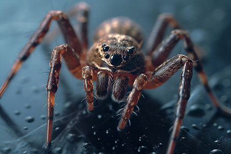 水滴上的蜘蛛背景图片