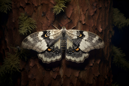 树枝上的蛾子背景图片