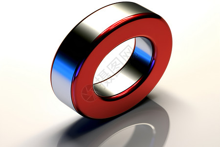 圆形磁铁闪耀的红色磁环设计图片