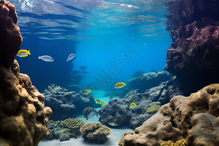 海洋日美人鱼幽静的海底世界背景