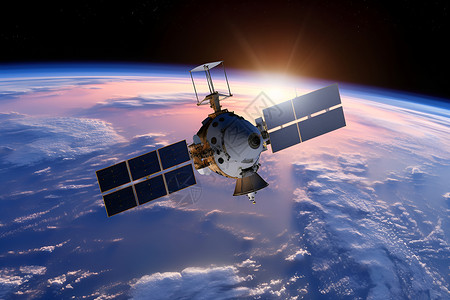 卫星设备太空中的宇宙飞船设计图片