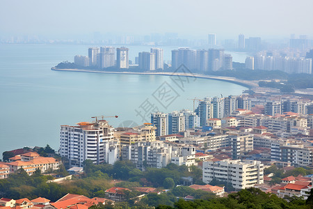 海景城市背景图片