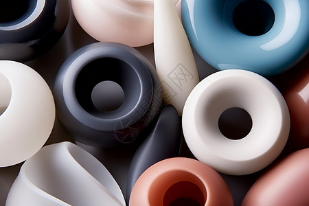 塑料桌子不同色彩的抽象物体设计图片