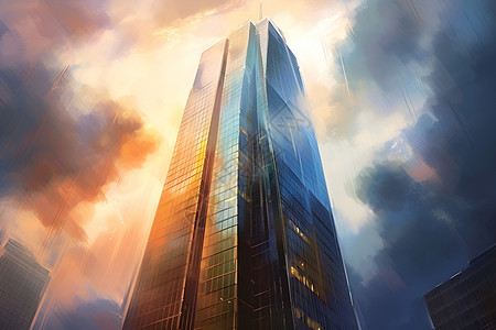 城市的摩天大楼背景图片