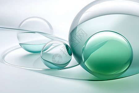 玻璃的立体球体背景图片