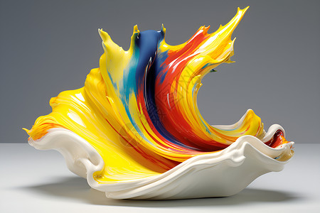 色彩旋涡的抽象雕塑背景图片