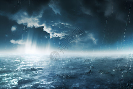 海洋天气海上暗云涌动的天气设计图片