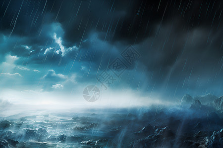 海洋天气海洋暴雨的天气设计图片