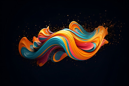色彩斑斓的液体波浪背景图片