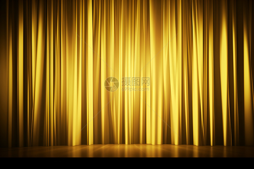 舞台上的金色幕布图片