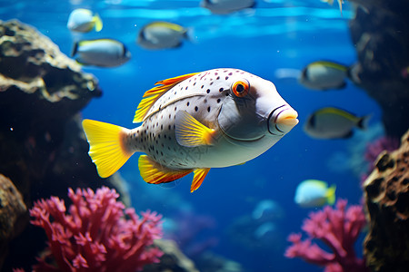 珊瑚礁里的鱼背景图片