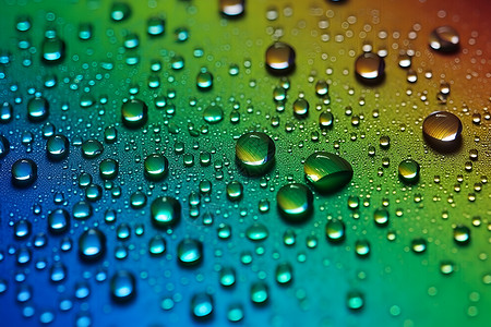水滴上的彩虹背景图片