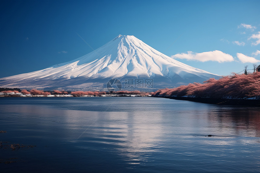 美丽的雪山湖泊图片