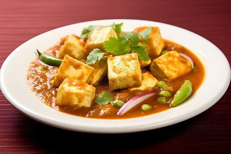 豆腐制作的午餐背景图片