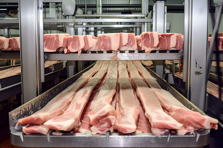工业猪肉加工工厂背景图片