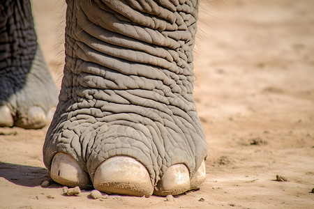 粗糙厚重的大象脚部背景图片