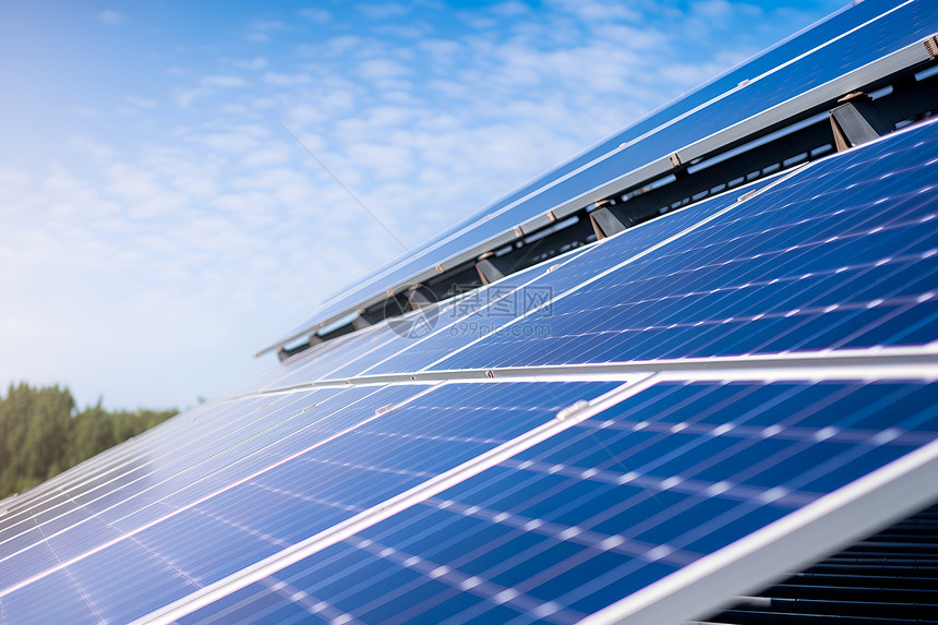 新能源发电的太阳能光伏板图片