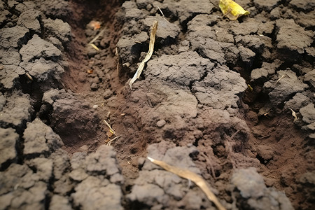 缺水干裂的土壤背景