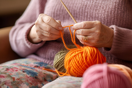 祖母的编织艺术背景图片