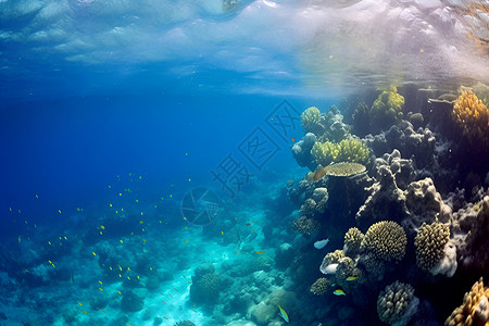 美丽珊瑚缤纷海底珊瑚背景