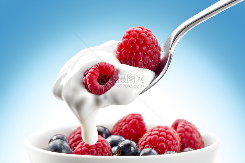 蓝莓酸奶美食图片