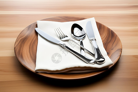 简化餐具布置背景图片
