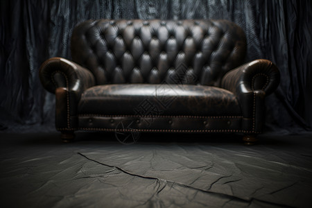 黑色皮沙发背景图片