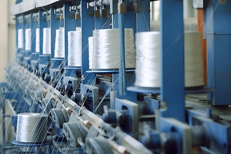 线轴工厂纺织十字绣高清图片