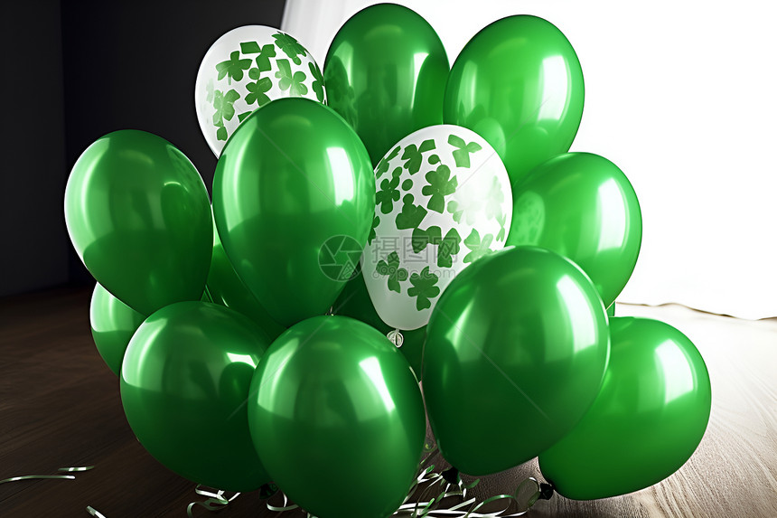 绿色的气球图片
