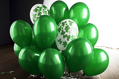 绿色的气球背景图片