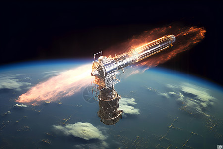 太空中的空间站背景图片