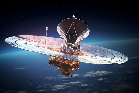 宇宙中的卫星空间站背景图片