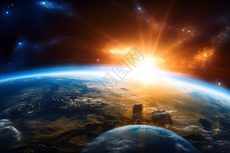 科技地球的光芒背景图片