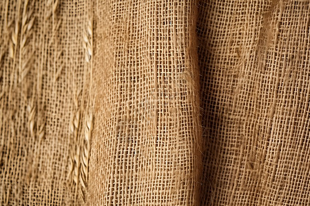 手工编织的麻袋布料背景图片