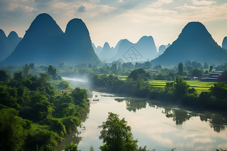 风景优美的桂林山水背景