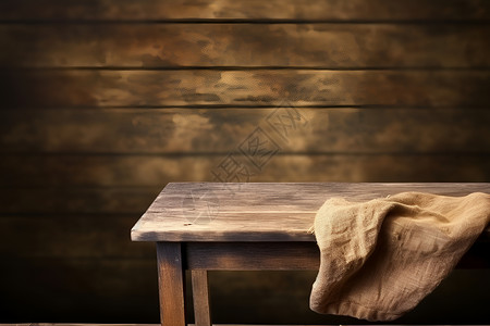 乡村木屋的木桌背景背景图片