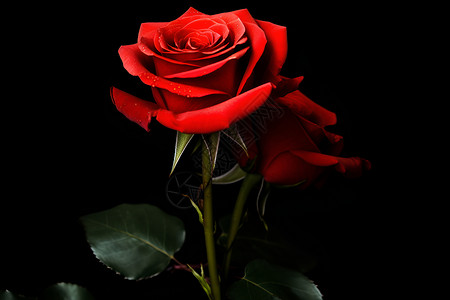 美丽的红色玫瑰背景图片