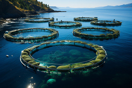 圈海养殖的养殖场背景图片