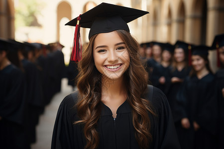 成功毕业的女大学生背景图片