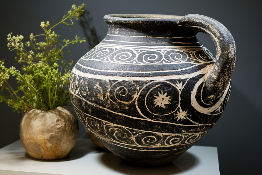 精美的古物陶瓷花瓶图片