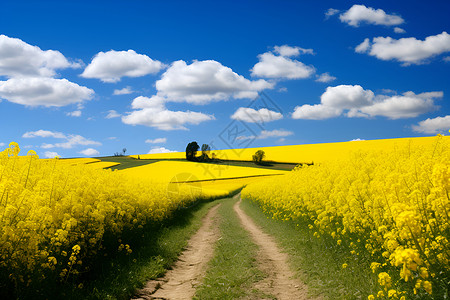 农村的黄色油菜花背景图片