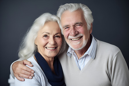 幸福的老年夫妇背景图片