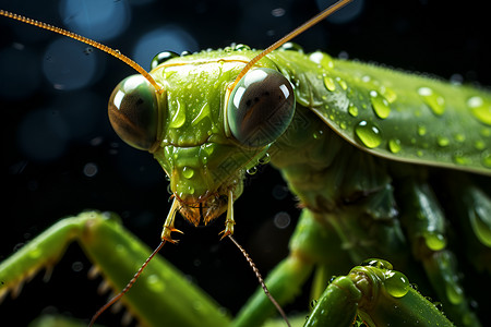 雨林中的螳螂背景图片